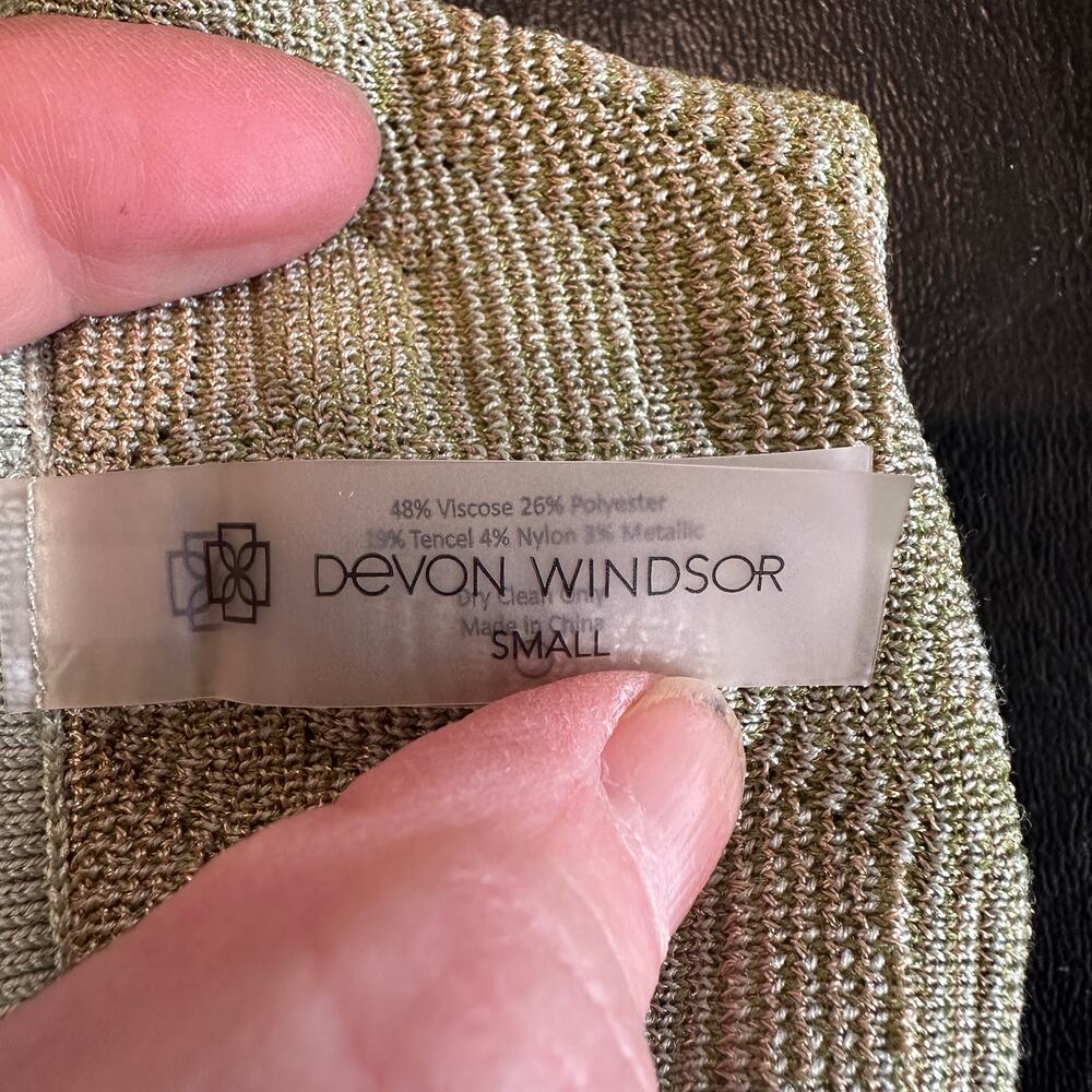 Devon Windsor Green Zigzag Knit Maxi Dress SMALL Tank Vacation Designer $345 - Picture 13 of 14